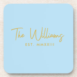 Modernes Blue-Script-Datum Getränkeuntersetzer