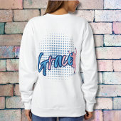 Modernes Blue Script Grace Life Frauen personalisi Sweatshirt