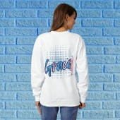 Modernes Blue Script Grace Life Frauen personalisi Sweatshirt