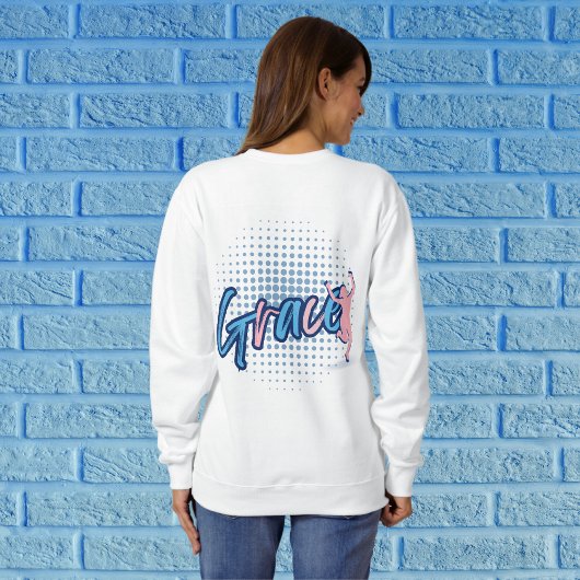 Modernes Blue Script Grace Life Frauen personalisi Sweatshirt