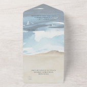 Modernes Blue Seascape Beach Dinner All In One Einladung (Außenbereich)