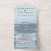 Modernes Blue Seascape Beach Dinner All In One Einladung (Innen Boden)