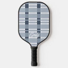 Modernes Blue Soft Kariert Name Pickleball Paddel Pickleball Schläger