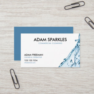 Modernes Blue Splash Kommerzielle Reinigung Visitenkarte
