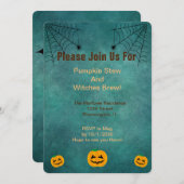 Modernes Blue Spooky Bats Halloween-Party Einladung (Vorne/Hinten)