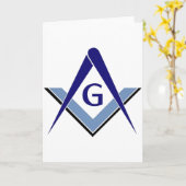 Modernes Blue Square & Compasses Karte (Gelbe Blume)