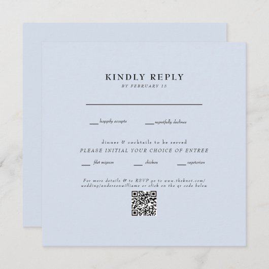 Modernes Blue Square Wedding QR Code UAWG (Vorne/Hinten)
