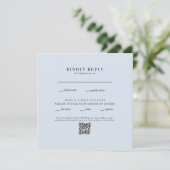 Modernes Blue Square Wedding QR Code UAWG (Stehend Vorderseite)