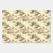 Modernes Blue Stom Ocean Toile de Jouy Pattern Geschenkpapier Set (Vorderseite 3)