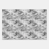 Modernes Blue Stom Ocean Toile de Jouy Pattern Geschenkpapier Set (Vorderseite 2)