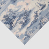 Modernes Blue Stom Ocean Toile de Jouy Pattern Seidenpapier (Ausschnitt)