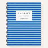 Modernes Blue Strip Notebook Notizblock (Vorderseite)
