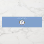 Modernes Blue Team Boy Blume Gender Reveal Party Wasserflaschenetikett (Einzelnes Label)