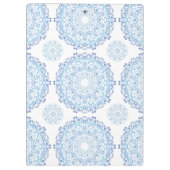 Modernes Blue Trendy Chic Mandala Mit Monogramm Klemmbrett (Rückseite)