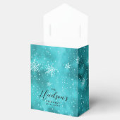 Modernes Blue Turquoise Weihnachtsschneeflocken Pa Geschenkschachtel (Geöffnet)