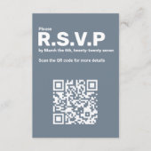 Modernes Blue UAWG QR Code Wedding Begleitkarte (Vorderseite)