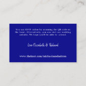 Modernes Blue UAWG Wedding Website QR Code Begleitkarte (Rückseite)