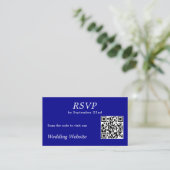 Modernes Blue UAWG Wedding Website QR Code Begleitkarte (Stehend Vorderseite)