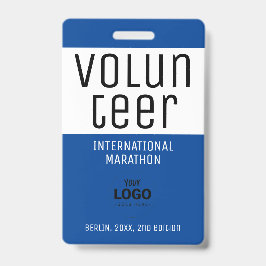 Modernes Blue Volunteer ID Logo QR Code Veranstalt Ausweis