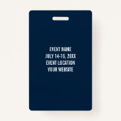 Modernes Blue Volunteer Name Event Information Abz Ausweis (Rückseite)