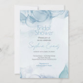 Modernes Blue Watercolor-Brautparty Einladung (Vorderseite)