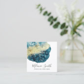 Modernes Blue Watercolor Einzigartiges Interieur D Quadratische Visitenkarte (Stehend Vorderseite)