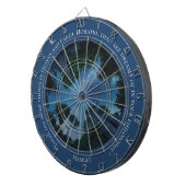 Modernes Blue Watercolor Text Trendrate Zitat Dartscheibe (Vorderseite rechts)