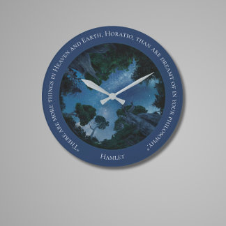 Modernes Blue Watercolor Text Trendrate Zitat Große Wanduhr