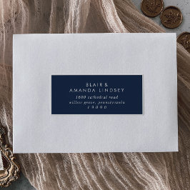 Modernes Blue Wedding Guest Address Labels