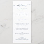 Modernes Blue Wedding Menu Menükarte (Vorderseite)