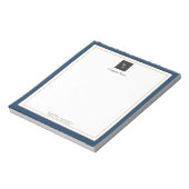 Modernes Blue White Gold mit Business-Logo Notizblock (Rotiert)