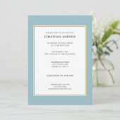 Modernes Blue White & Gold Muster Bar Mitzvah Einladung (Stehend Vorderseite)