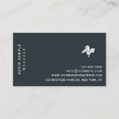 Modernes Blue White Minimal Communications Company Visitenkarte (Rückseite)