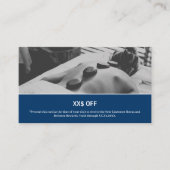 Modernes Blue White Neuer Kundendienst belohnen Empfehlungskarte (Vorderseite)