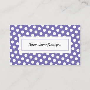 Modernes Blue White Polka Dots Muster Chic Visitenkarte