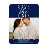 Modernes Blue & White Save the Date Hochzeitsstift Magnet (Vertikal)