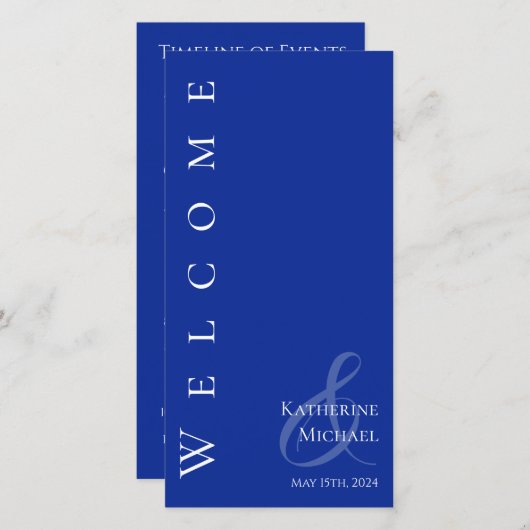 Modernes Blue-White-Wedding-Programm - (Vorne/Hinten)