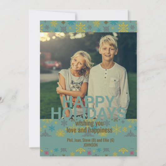 Modernes Blue Winter Snowflake Muster Einladung (Vorderseite)