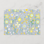 Modernes Blue Yellow Floral Wedding RSVP Begleitkarte (Rückseite)