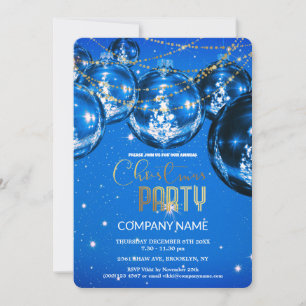 Modernes BlueCorporate Weihnachten Vintage Dekorat Einladung
