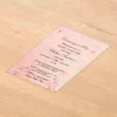 Modernes Blühen in Blush Pink Baby Dusche Acryleinladungen (Ablage )