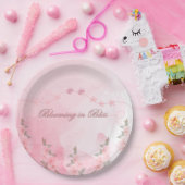 Modernes Blühen in Niedlich rosa Blütendusche Pappteller (Party)