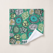 Modernes Blume Handtuch Set (Waschlappen)