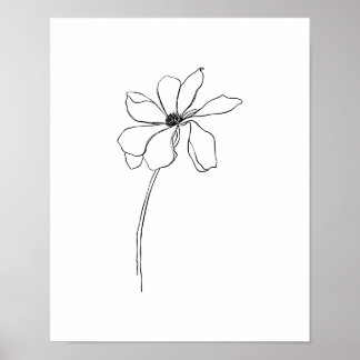 Modernes Blume Line Art Poster