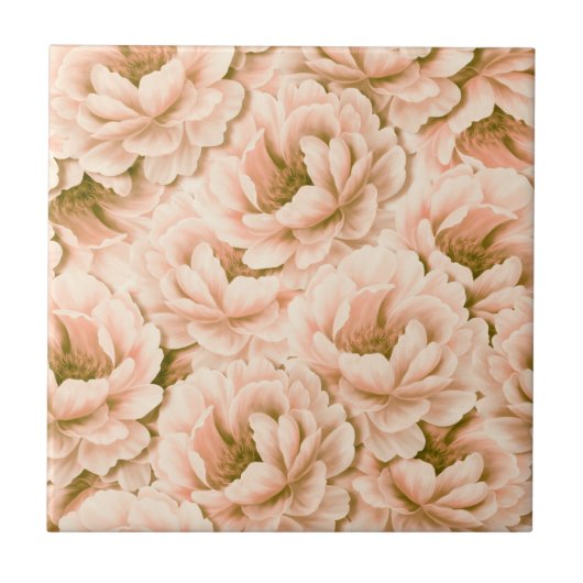 Modernes Blume-Muster für Wasserfarben Fliese (Vorderseite)