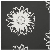 Modernes Blumen-Schwarzweiss-Gewebe Stoff (Muster)