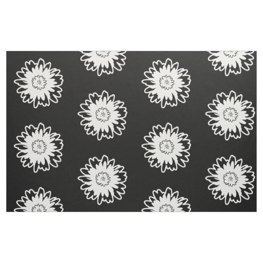 Modernes Blumen-Schwarzweiss-Gewebe Stoff (Fat Quarter (45,7 x 55,9 cm))