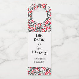 Modernes Blumenberries Holiday Gift Flaschenanhänger