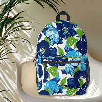 Modernes Blumenblau und grüne Monogramm