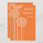 Modernes BlumenBrautparty - orange Einladungen (Vorne/Hinten)